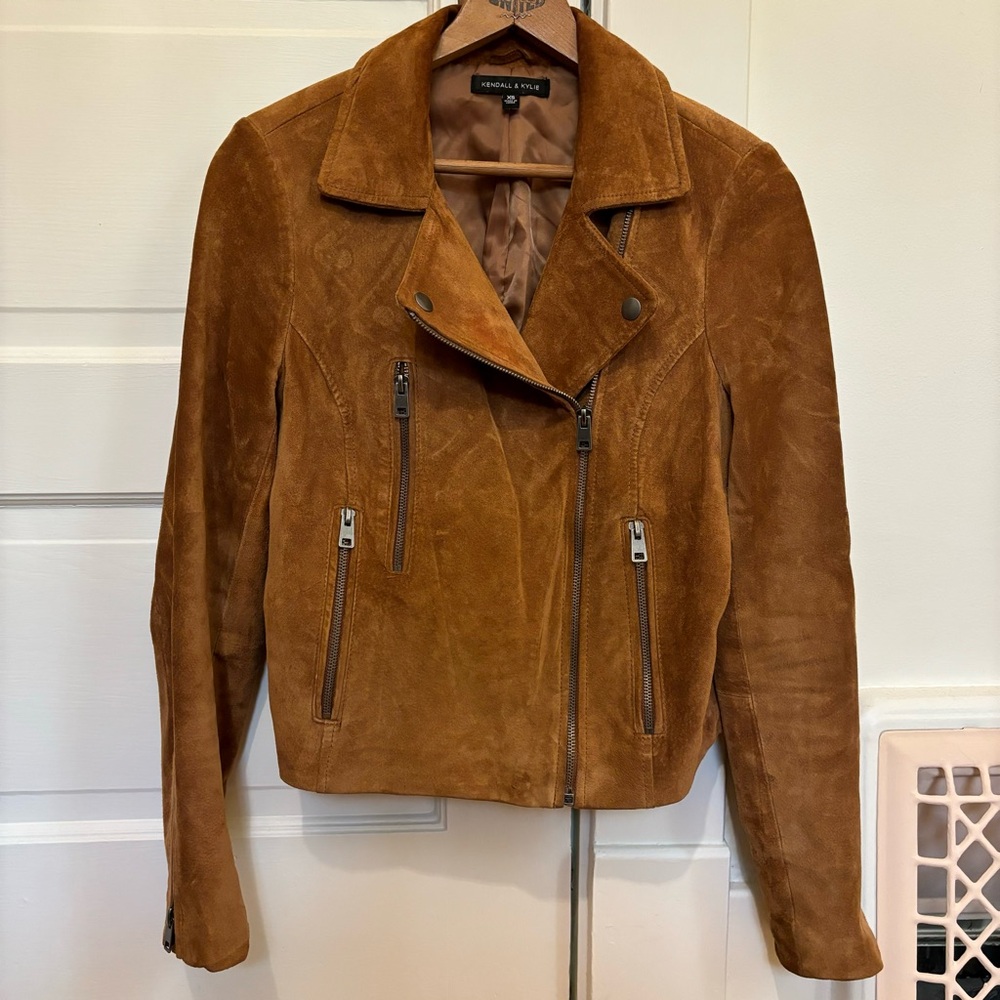 Suede moto jacket